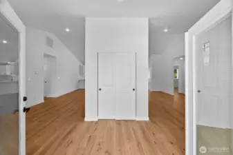 Upon entrance, hang a jacket