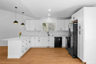 Large open kitchen space with all brand new appliances