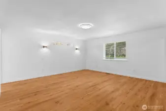 Primary bedroom with bedside lighting installed!