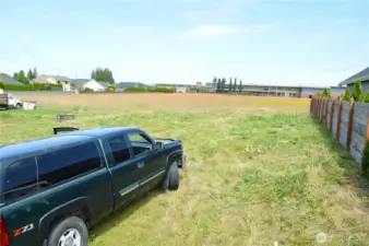 Looking due North along eastern property line