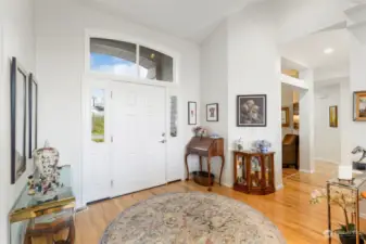 A look back at the entrance to home to show the size and breadth of the area of the foyer.