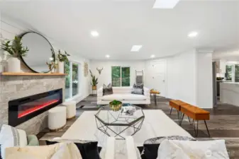 Living room with fire place