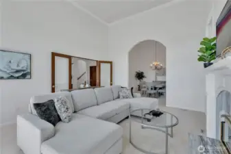 Living room with view to entry.