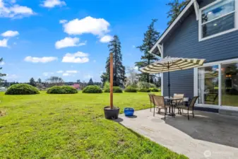Adorable patio area overlooking the pastures