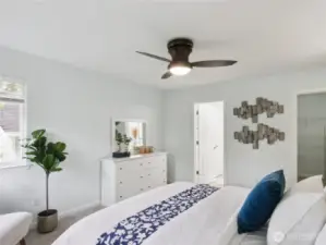 Spacious main bedroom with lots of light