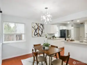 Comfortable space for family meals and special gatherings.    Comfortable space for family meals and special gatherings.