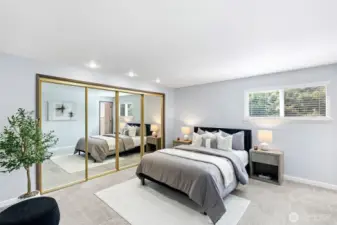 Spacious primary suite with ensuite.