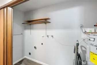 Washer and dryer hookups.