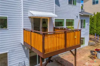 Newly installed deck for entertaining