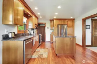 The spacious kitchen