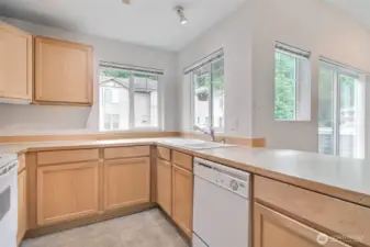 Open concept kitchen.