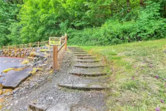 Private walking path just outside your front door.