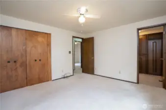 Primary bedroom with access to the main bath