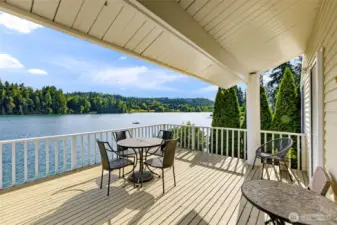 The deck easily accessed from the main floor dining area. This has a hidden screen door to keep those flies out.