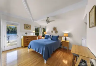 Owners suite complete with a bathroom and access to the outdoor deck.