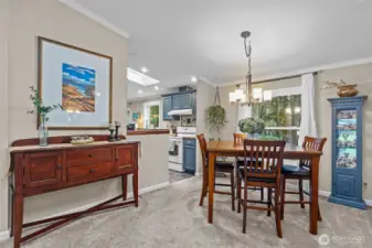 Dining room off kitchen, open to main living room