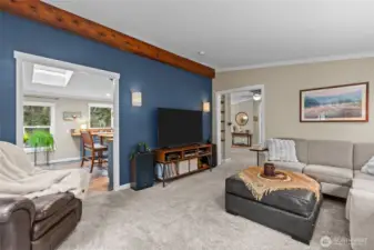 You'll love this space! Wall lighting stays