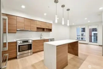 Designer Kitchen Featuring Waterfall Quartz & Premium Bosch Appliances