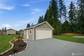 Detached 2-Car Garage, Painted to Match the Home