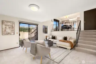 Amazing space here with slider out to back yard.