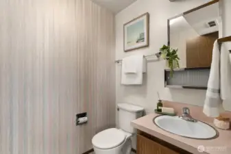 Half bath off second living area.