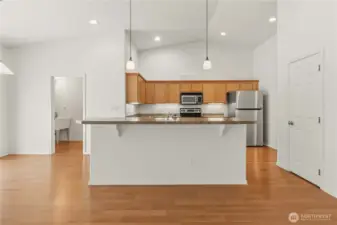 Bar seating at the island