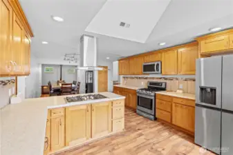 Updated kitchen with abundant storage, natural light, and modern convenience—perfect for busy households and gatherings.