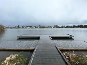 OS Duck Lake fishing dock and kayak launch.  There are miles of canals and a wonderful lake to enjoy in Ocean Shores.