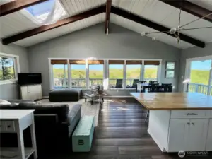 2nd Level main living with 180 degree views of the beach bluff.
