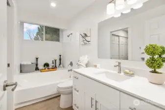 Main bathroom with soaking tub