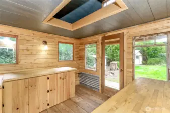 Inside custom shed