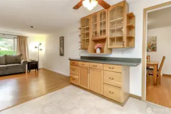 Built in along kitchen