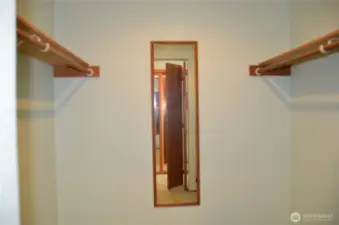 Large walkin closet in the primary bedroom