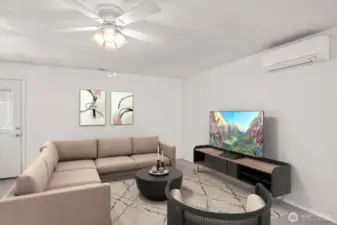 Family room - different angle and Virtually Staged
