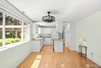 Long view of kitchen