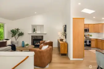 Cozy gas fireplace to enjoy in the colder months