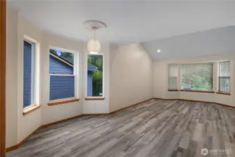 Seriously, the natural light in this home is amazing. There’s no carpet to deal with here. New LVP flooring was recently installed throughout the home.