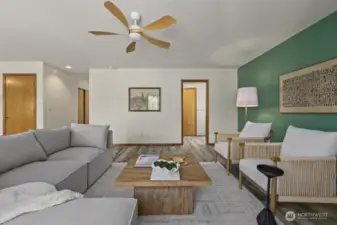Ceiling fans in the great room and bedrooms circulate air, and an all new HVAC system, furnace and air conditioning, will provide years of comfort no matter the season.