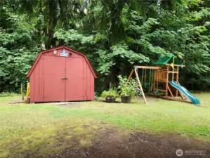storage shed and play ground