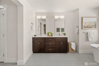 Stylish double vanity.