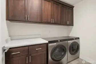Upstairs laundry. Next to primary retreat.