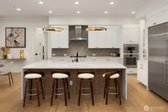 Chef’s Kitchen Outfitted with Ultra-Luxury GAGGENAU Appliances, Complemented by BOSCH  Appliances