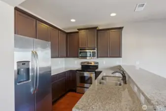 Kitchen with granite counters