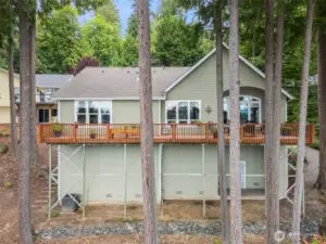 Newer Trex style decking (Wolf brand)  on the view side of the home.