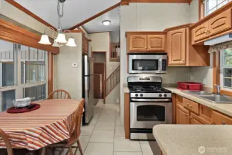 Kitchen with dining space.