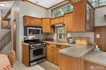 Kitchen with dining space.