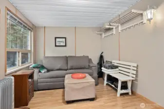Add a room space is currently set up as a TV room.