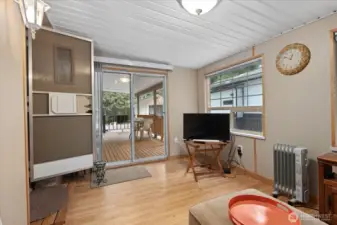 Add a room space is currently set up as a TV room.