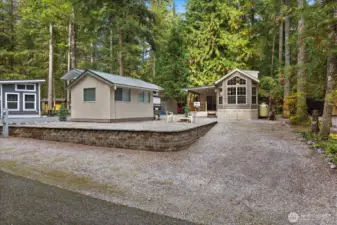 Plenty of parking. Fire pit area, shed/gazebo building, park model with add a room and covered deck. What more do you need? With the Glen At Maple Falls amenities included you should have all you could need in a recreational property.