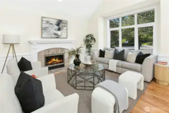 A fireplace that anchors the room and invites conversation.